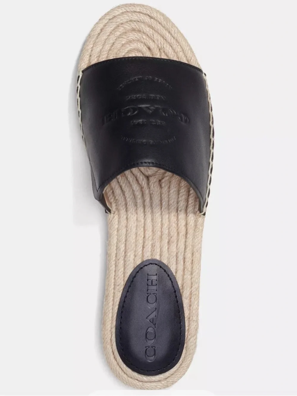 Coach Black Leather Cailin Espadrilles Size 7